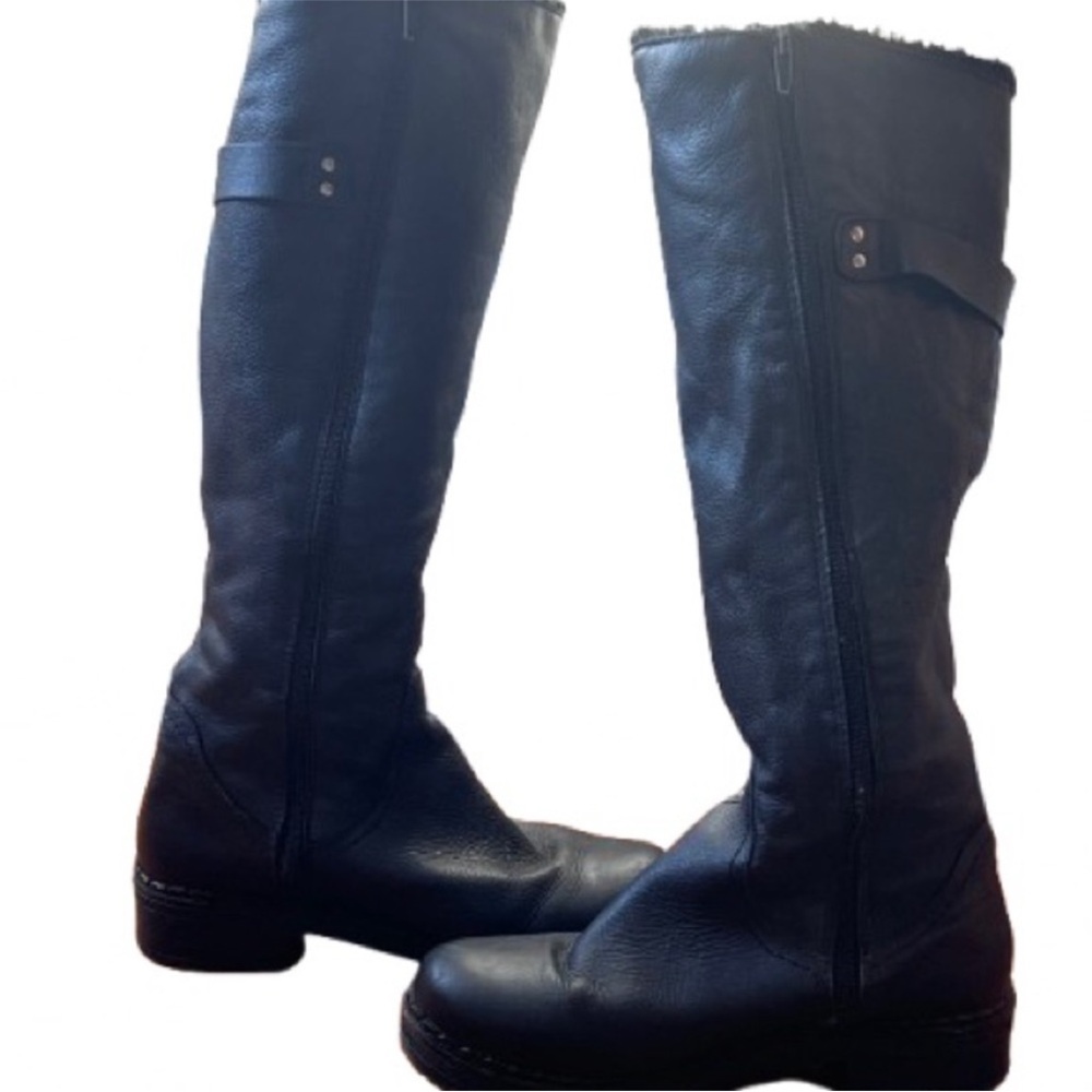 Musse & Cloud Black Lug Sole Fleece Lined Moto Boots EUR 40 / US 9 - Picture 5 of 11